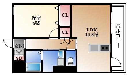 ディアコートKVII(1LDK/3階)の間取り写真
