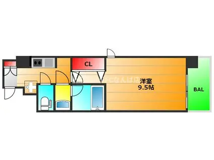 コンフォリア心斎橋イースト(1K/12階)の間取り写真
