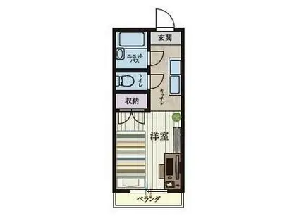 BCASA川越南大塚RE-BORN(ワンルーム/1階)の間取り写真
