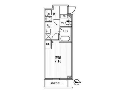 TS CUORE梅ヶ丘(1K/3階)の間取り写真