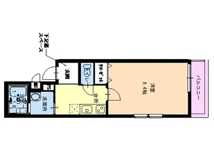 フジパレス北加賀屋II番館(1K/3階)の間取り写真