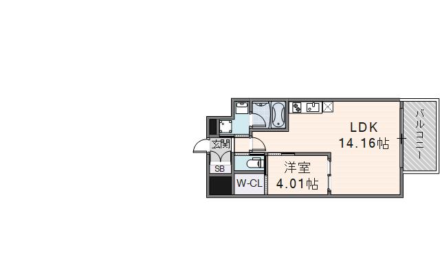 プレジオ永和ASIAN(1LDK/11階)の間取り写真