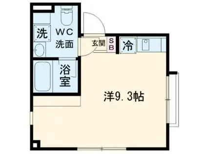 JR常磐線 北千住駅 徒歩7分 4階建 築1年(ワンルーム/2階)の間取り写真