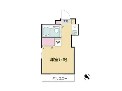 第2玉川グランドハイツ(ワンルーム/1階)の間取り写真