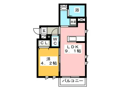 アレージュ(1LDK/1階)の間取り写真