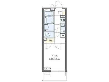 クレイノトルース IV(1K/1階)の間取り写真