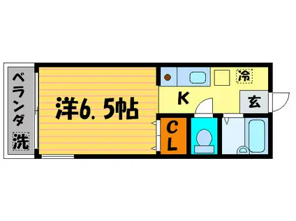 ミナレット八条(1K/2階)の間取り写真