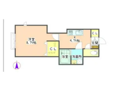 プレシオール蕨(1K/2階)の間取り写真