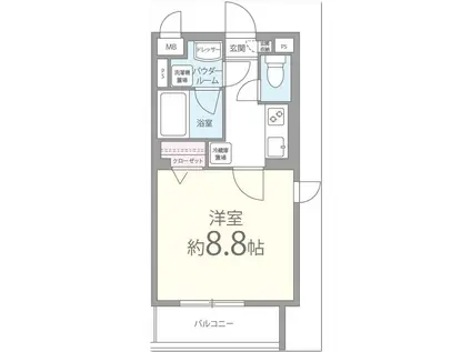 フローリッシュ桃山(1K/3階)の間取り写真
