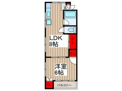 アートヒル文蔵(1LDK/2階)の間取り写真