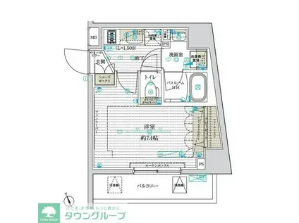 ブライズ南砂(1K/8階)の間取り写真