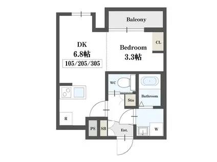 クレアール(1DK/1階)の間取り写真