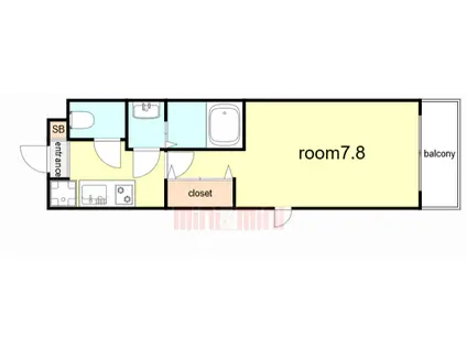 AILE御影塚町(1K/2階)の間取り写真