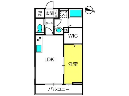 リーブルファイン奈良町II1号棟(1DK/2階)の間取り写真