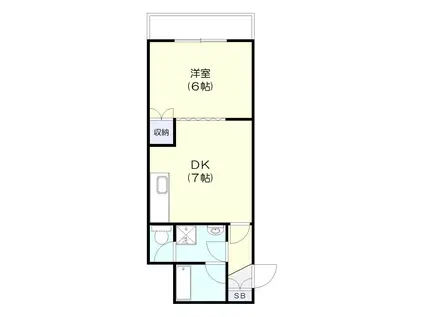 八千代マンション(1DK/2階)の間取り写真