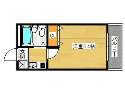 カーサ向洋(1K/1階)の間取り写真