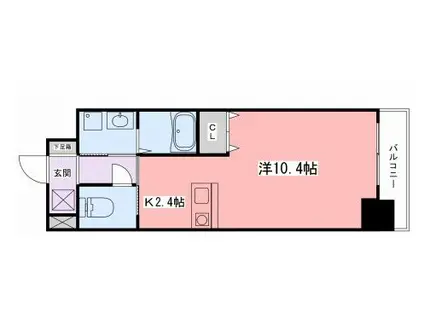 インタービレッジ高岡駅前(ワンルーム/6階)の間取り写真