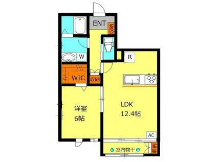 メゾンリエール(1LDK/1階)の間取り写真