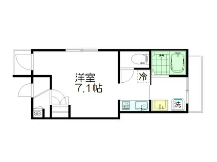 メゾン・ラ・ネージュ(1K/2階)の間取り写真