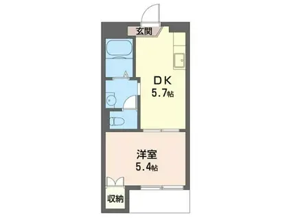 パークハイム小山(1DK/1階)の間取り写真