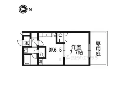 ベル・プレアリー高槻I番館 (1DK/2階)の間取り写真