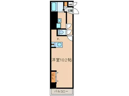 プラウランド小牧(ワンルーム/7階)の間取り写真