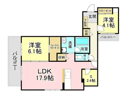 シャーメゾン優蒼の杜 壱番館(2SLDK/3階)の間取り写真