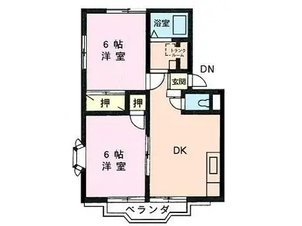 サンシティ東雲B(2DK/2階)の間取り写真