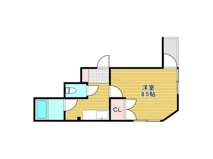 ガーデンヒルズマルヱー(1K/3階)の間取り写真