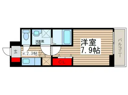 ラ ラ トマート B(1K/3階)の間取り写真