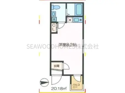 アベニュー富岡(ワンルーム/3階)の間取り写真