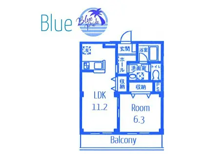 ストークプレイス湘南(1LDK/2階)の間取り写真
