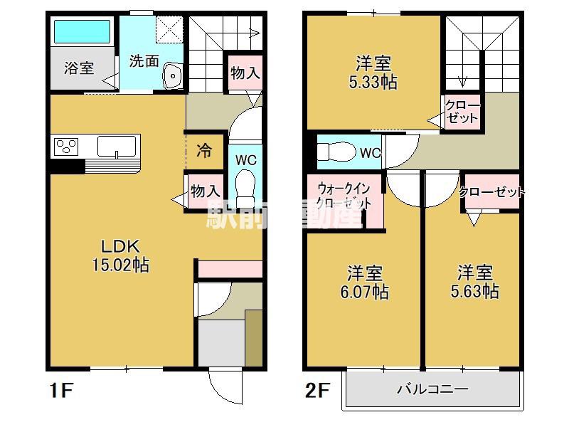LAVIE BELLE B棟(3LDK/1階)の間取り写真