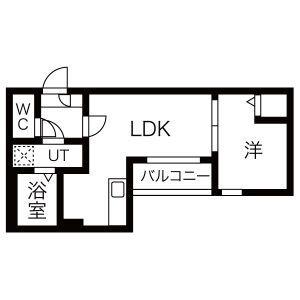 メイクスR高畑(1LDK/3階)の間取り写真