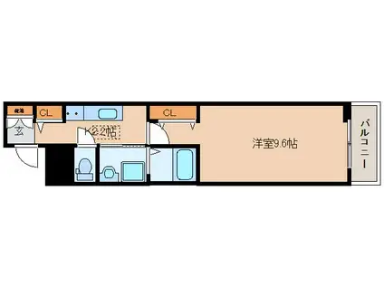 ガーデン・ヴィラ サンサン(1K/2階)の間取り写真