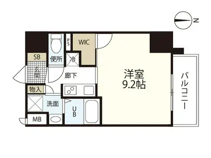 IーSTAGE住吉町(1K/9階)の間取り写真