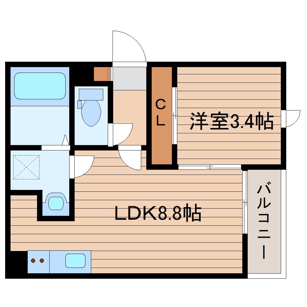 FORER平成(1LDK/1階)の間取り写真