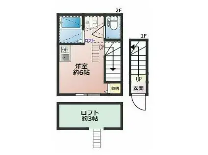 マティコートつつじヶ丘(ワンルーム/2階)の間取り写真