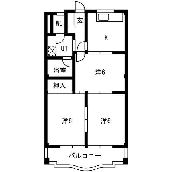 クオリティパレス(3K/4階)の間取り写真