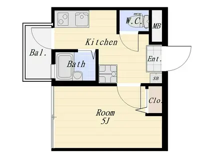 LAULEA KAMATA(1K/3階)の間取り写真
