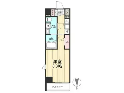 AZEST光が丘(1K/2階)の間取り写真