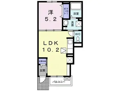 フランメゾン大森(1LDK/1階)の間取り写真