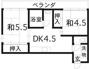 GSハイム筑紫(2DK/7階)の間取り写真