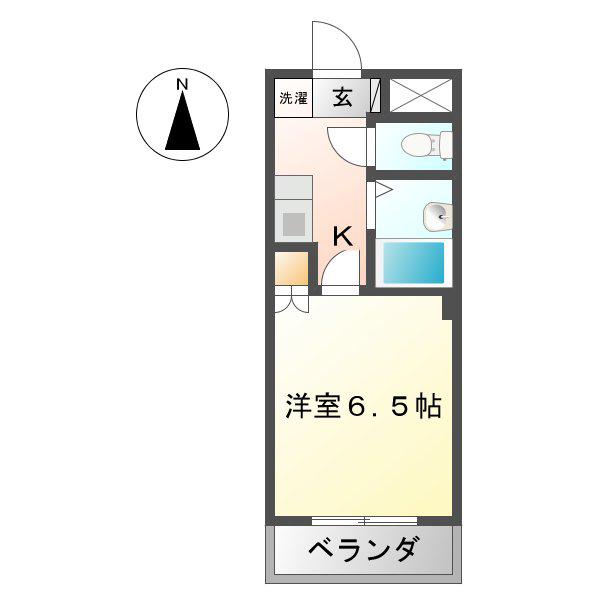 セントラルハイツ滝川(1K/4階)の間取り写真