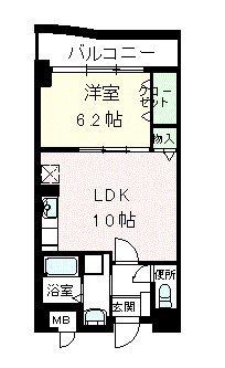 ラポール西大島ウエスト(1LDK/5階)の間取り写真
