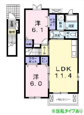 サンリットIK(2LDK/2階)の間取り写真