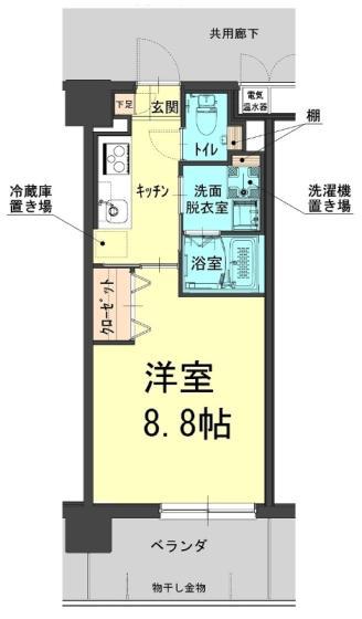 ルネス武富 II号館(1K/2階)の間取り写真