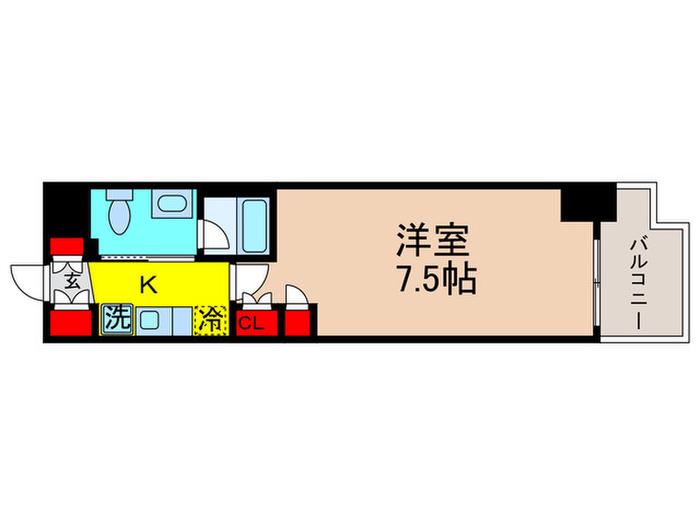 プラウドフラット両国サウス(1K/9階)の間取り写真