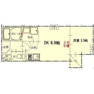 ハーモニーテラス塩池町II(1DK/3階)の間取り写真