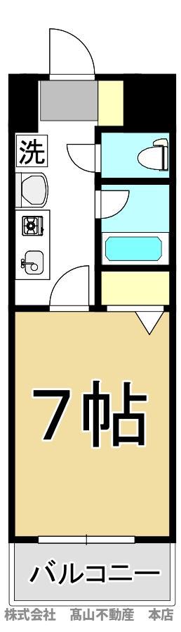 ジュネスシティ宮の前(1K/4階)の間取り写真